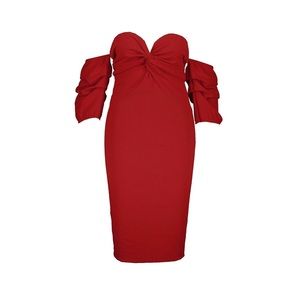 Sexy red off the should dress